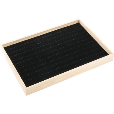 Afbeelding van Fliex Sieradendoos ringendoos zwart hout 100 ringen