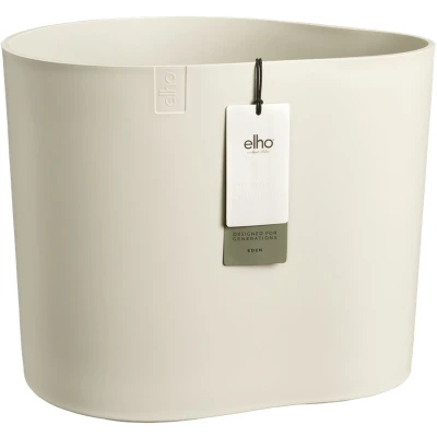 Afbeelding van Elho Eden Aquacare Low 40 Bloempot voor Binnen &amp; Buiten 100% Gerecycled Plastic Ø 39.6 x H 36.1 cm Linnen Wit