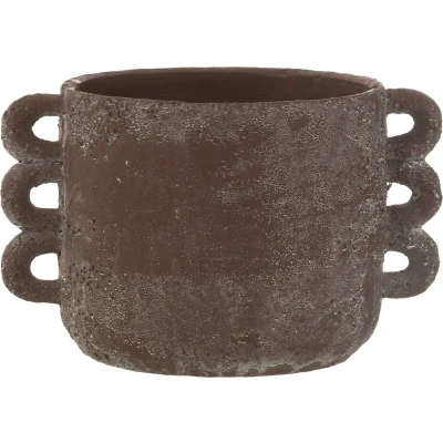 Afbeelding van J Line bloempot Celia keramiek bruin medium Ø 18.50 cm