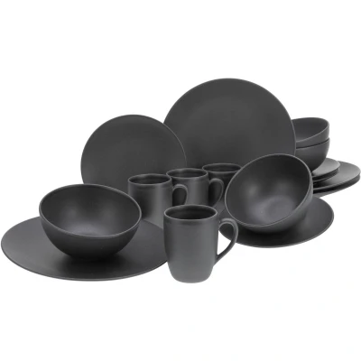 Afbeelding van CreaTable Combi servies Soft Touch Black (set, 16 delig)