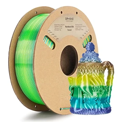Afbeelding van ERYONE Ultra Glanzend zijde PLA filament. filament voor 3D printers, 1,75 mm, 0,03 1 kg, spoel, veelkleurige regenboog snelle kleurgradiënt zijde, bos regenbogen