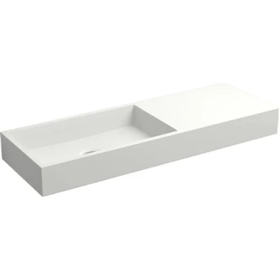 Afbeelding van Fontein Clou Mini Wash Me 56x19x6cm Aluite Mat Wit (Met Voorbewerkt Kraangat Rechts)