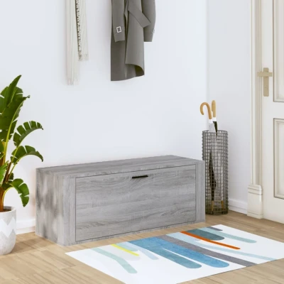 Afbeelding van Wandschoenenkast 100x35x38 cm bewerkt hout grijs sonoma