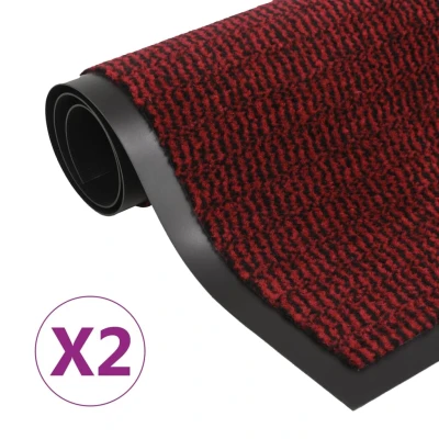 Afbeelding van Droogloopmatten 2 st rechthoekig getuft 80x120 cm rood