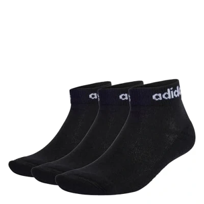 Afbeelding van adidas Uniseks Kind Think Linear Ankle Socks 3 Pairs, Black/White, 7 8 Years