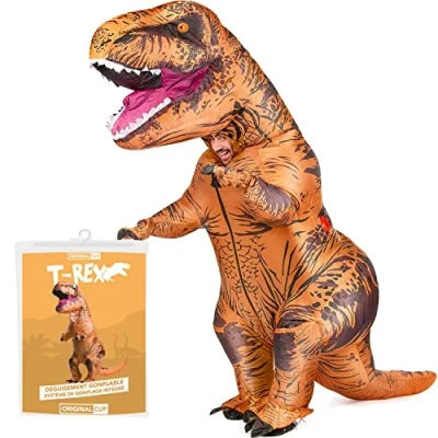 Afbeelding van Opblaasbare vermomming XXL T Rex: Dinosaurus Kostuum Premium Kwaliteit: Volwassen grootte: Polyester: Comfortabel om te dragen: Bestand: Opblaasbaar systeem inbegrepen OriginalCup®