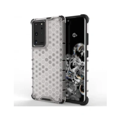 Afbeelding van Honingraat gepantserde hoes met gelframe voor Samsung Galaxy S22 Ultra transparant