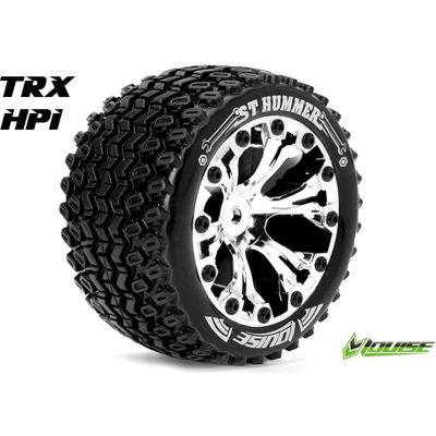 Afbeelding van Louise RC ST HUMMER 1 10 Stadium Truck Banden Set Verlijmd op velg Soft 2.8&quot; Velgen Chroom 1/2&quot; Offset