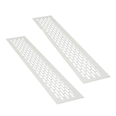 Afbeelding van sossai® aluminium ventilatierooster Alucratis (2 stuks) Rechthoekig afmetingen: 48 x 8 cm Kleur: wit afvoerluchtrooster