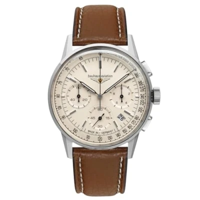 Afbeelding van bauhaus Chronograaf G38 Quartzhorloge, armbanduhr, herenhorloge, Made in Germany, leren band, analoog