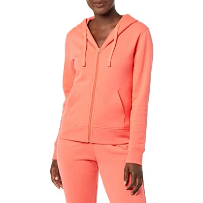 Afbeelding van Amazon Essentials Women&#039;s Fleecetrui van Franse badstof met volledige ritssluiting (verkrijgbaar in grote maten), Helderroze, XXL