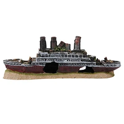 Afbeelding van Titanic Aquarium decoratie verloren gesloopte boot Schip Ornament wrak ornamenten