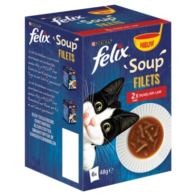 Afbeelding van Felix Soup Filets Farm Selectie Kattenvoer Rund 6x48 g