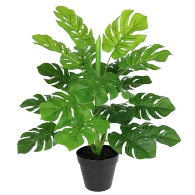 Afbeelding van Kunstplant splitphilo in pot, kunstmatige bladplant, plant, monstera, zijden bloemen, planten, decoratieve groene kamerplant, kunstbloem, decoratie, kantoorplant, 46 x 35