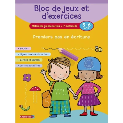 Afbeelding van Bloc de jeux et d&#039;exercices Premiers pas en écriture (5 6 a.)