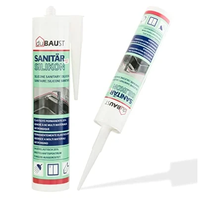 Afbeelding van dubaust SAS24 sanitaire siliconen elastisch duurzaam schimmelbestendig badkamer keuken douche natte ruimtes patroon 310ml (transparant)