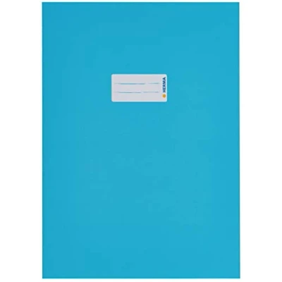 Afbeelding van HERMA 19750 boekomslagen A4 karton lichtblauw, 10 stuks, schriften met tekstveld van stevig en extra sterk papier, set voor schoolschriften, gekleurd