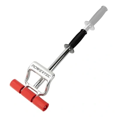 Afbeelding van PowerTec Vinyl vloeren, tegels en linoleum roller handvat, 7,5 inch breed voor LVP, fineer, tapijt, wandbekleding, 1PK (71033), zilver/rood, 17&quot; 27&quot; uitschuifbaar