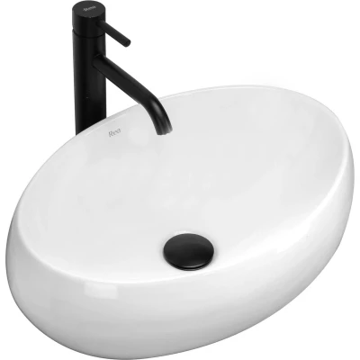 Afbeelding van REA Linda Opzetwastafel Waskom 48.5 x 34 14.5 cm Glans Wit