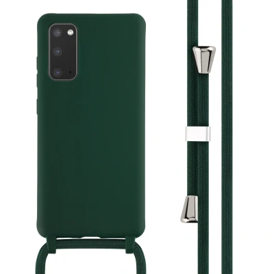 Afbeelding van Samsung Galaxy S20 FE Hoesje Siliconen en TPU (zacht) iMoshion Softcase/Koordhoesje/Backcover Donkergroen Telefoonhoesje