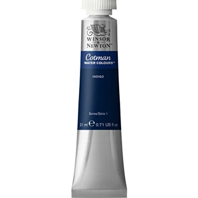 Afbeelding van Winsor &amp; Newton WN0308322 0308322 Cotman aquarelverf, uitstekende transparantie, kleursterkte, tintsterkte en goede schildereigenschappen 21ml Tube, Indigo