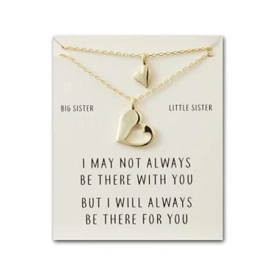Afbeelding van Philip Jones Gouden Grote Zus Kleine Stuk van Mijn Hart Ketting Set