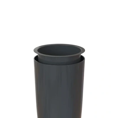 Afbeelding van Artevasi Santorini Pot, Ronde Bloempot Met Inzetstuk, Binnen of Buiten, 65cm hoog, Antraciet