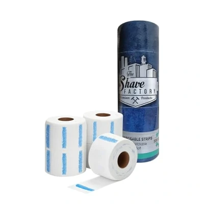 Afbeelding van The Shave Factory Halsstrips voor Kappers 5 Rollen van 100 Strips Kroos Nekbeschermer Comfortabele Scheerervaring of Knipbeurt Speciaal Ontworpen Nekpapier dat Haar Opvangt (White)