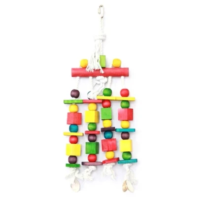 Afbeelding van Happy Pet Speelgoed Block N Beads Papegaai 45X16 CM