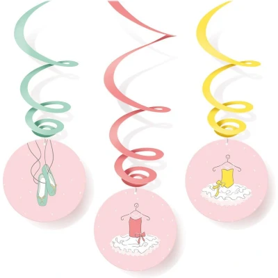 Afbeelding van Decoratie swirl Ballerina Little Dancer 6 delig