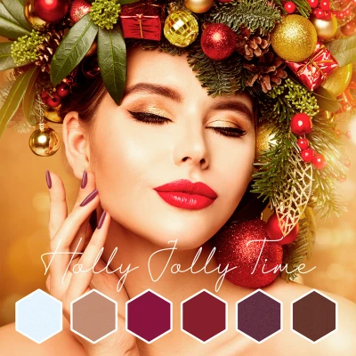 Afbeelding van Gellakset Holly Jolly Time Collection 6x10ml Nagel Gellak Set