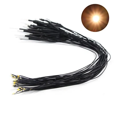 Afbeelding van Evemodel L0805GW nieuw 20 stuks. SMD LEDs goudwit bouwvorm 0805 met kabel cm 12 18 V