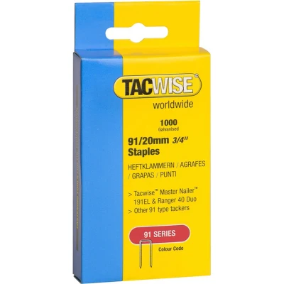 Afbeelding van Tacwise nieten voor tacker Type 91 20 mm Gegalvaniseerd 1000 stuks