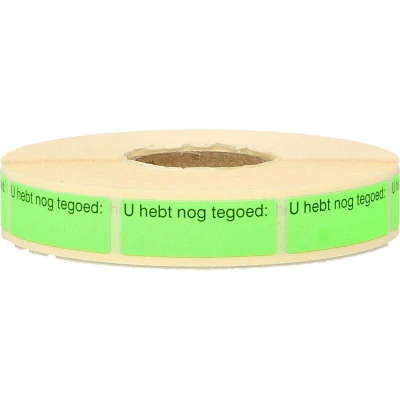 Afbeelding van Spruyt Hillen Etiket U hebt nog tegoed 1000 stuks