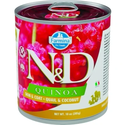 Afbeelding van N&amp;D Quinoa natvoeding voor de hond Skin &amp; Coat Kwartel 285 gr. per 6 stuks
