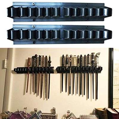 Afbeelding van AUXPhome 2 stuks, opbergrek voor Harry Potter toverstaf collectie/toverstaf display/toverstaf opslag/toverstokopberg/toverstokrek kan houder tot 20 toverstokken Perkamentus