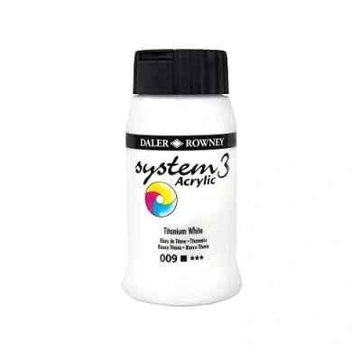 Afbeelding van Daler Rowney System3 acrylverf, 500 ml, titanium wit (titanium wit)