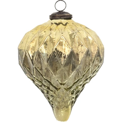 Afbeelding van Clayre &amp; Eef Kerstbal Ø 13 cm Goudkleurig Glas Kerstdecoratie