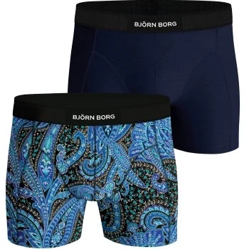 Afbeelding van Björn Borg Herenslips 2P Premium Cotton Stretch Boxer Blauw katoen Medium Heren