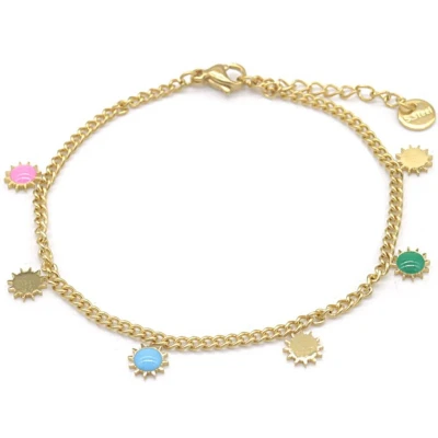 Afbeelding van Armband Dames Zon RVS Lengte 17 21 cm Goudkleurig
