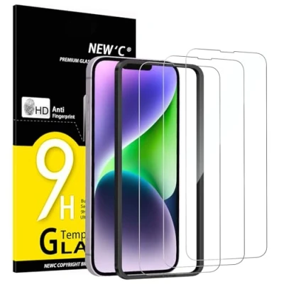 Afbeelding van NEW&#039;C 3 Stuks, Screenprotector voor iPhone 14 Plus, 13 Pro Max (6,7 inch), Gehard Glass Schermbeschermer Film 0.33 mm, Ultra resistent Eenvoudig installatiegereedschap inbegrepen