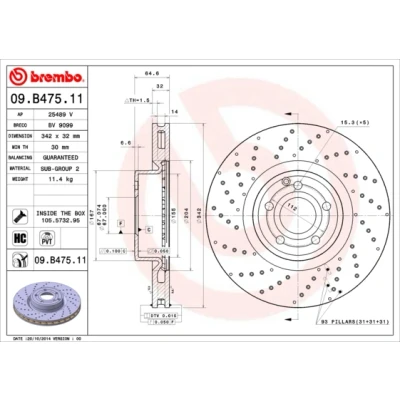 Afbeelding van Brembo Remschijf 09.B475.11