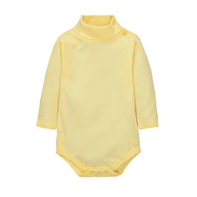 Afbeelding van CuteOn Bodysuit rompertje voor baby&#039;s jongens meisjes effen kleur elementaire col, katoen, lichtgeel, 18 maanden