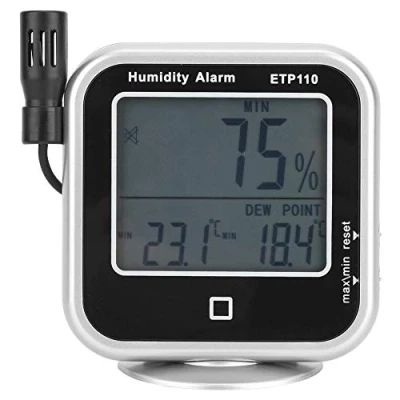 Afbeelding van ETP110 digitale thermo hygrometer, vocht en dauwpuntmeter voor thuis/laboratoriumbuitenthermometer, hygrometer