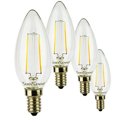 Afbeelding van SunSeed 4x gloeidraad LED kaars lamp E14 2W vervangt 25W neutraal wit 4000K