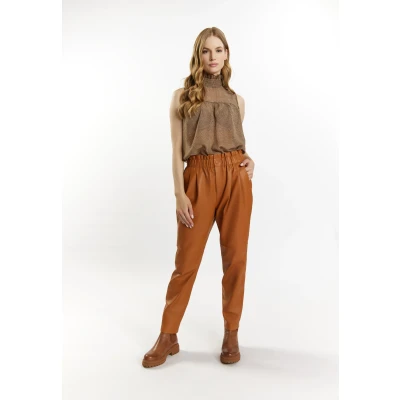 Afbeelding van Dreimaster Leren broek, Dames, Maat: 38, Cognac