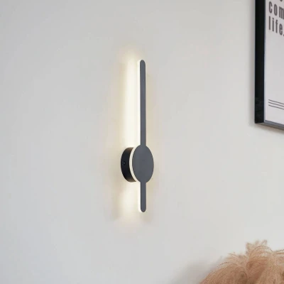 Afbeelding van Lindby LED wandlamp Borian, zwart, aluminium, 40 cm