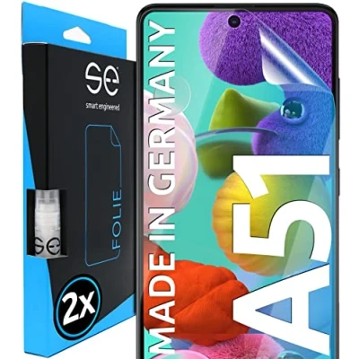 Afbeelding van 3D Screenprotector voor Samsung Galaxy A51 [2 stuks smart engineered] Volledig dekkende, transparante screenprotector, vriendelijk beschermhoesjes, Geen glas maar TPU folie