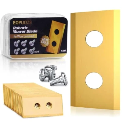 Afbeelding van EOPUOZS Set van 36 titanium messen voor Worx Landroid robotmaaier, hoogwaardige reservemessen met schroeven, compatibel en LandXcape