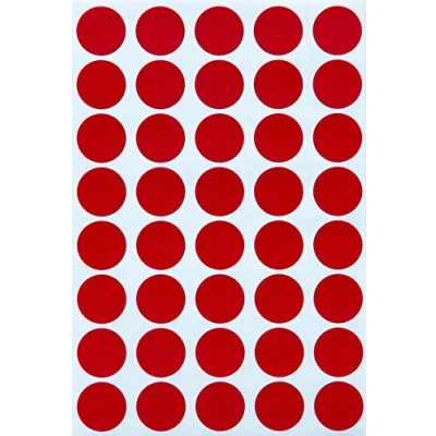 Afbeelding van Royal Green Ronde Stickers Kleur Dots Labels 19mm (ongeveer 2cm) 3/4 Inch Rood 600 Pack